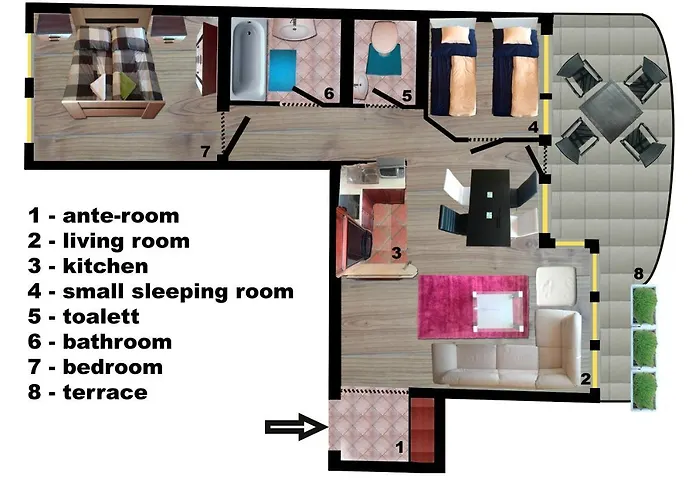 Merry&car - Huge Balcony + Living + 2br Appartement *